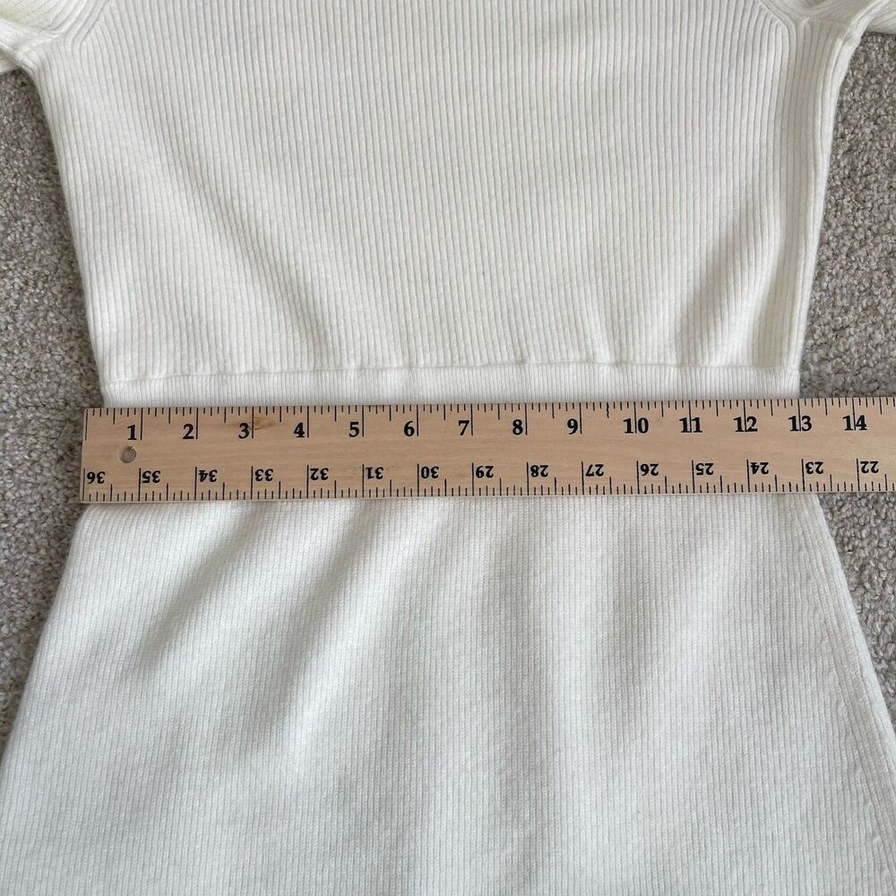 Ann Taylor Pearl Button Cuff Ribbed Mock Neck Long Sleeve Sweater Dress - Small - Picture 14 of 16